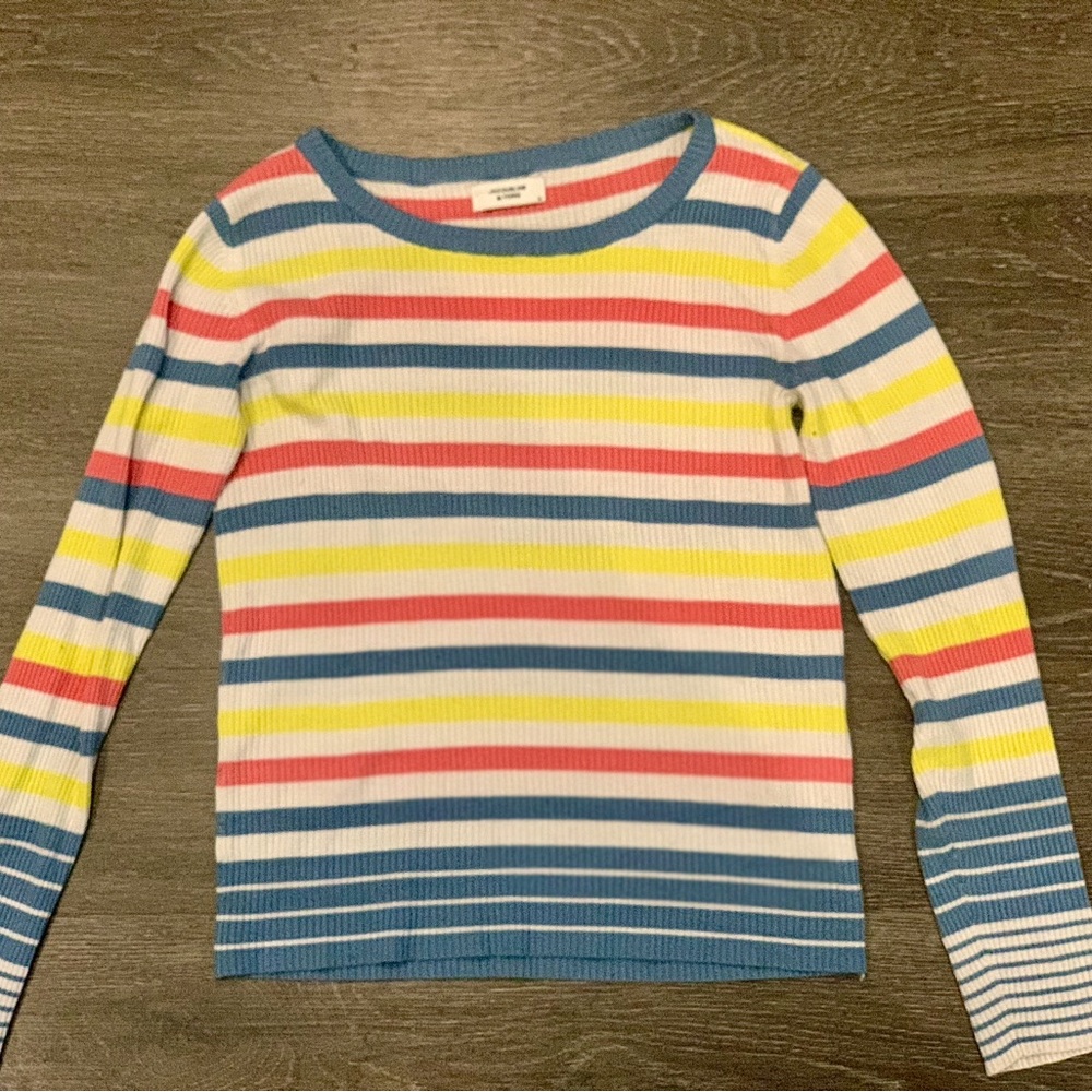Striped Ribbed Long Sleeve Top - Picture 5 of 6